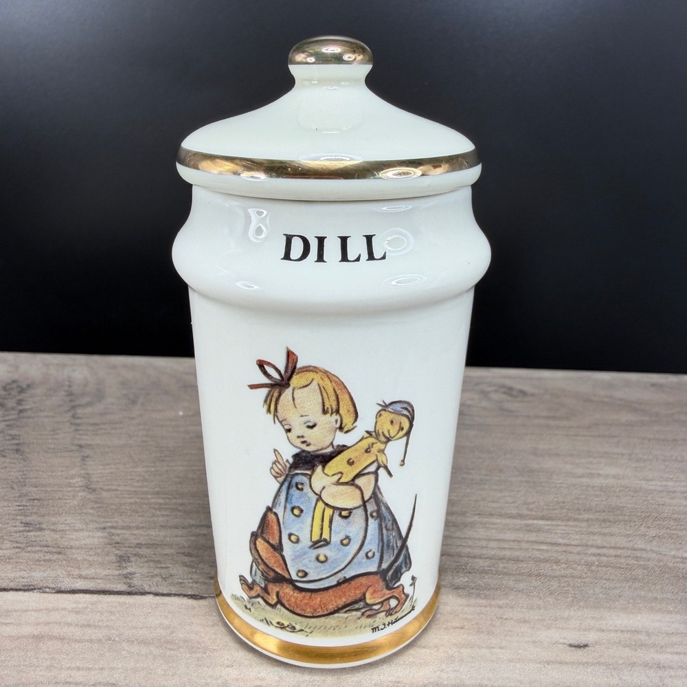 M.J.‎ Hummel Dill Spice Jar 1987 Danbury Mint Porcelain Gold Trim Made in Japan - Picture 11 of 11